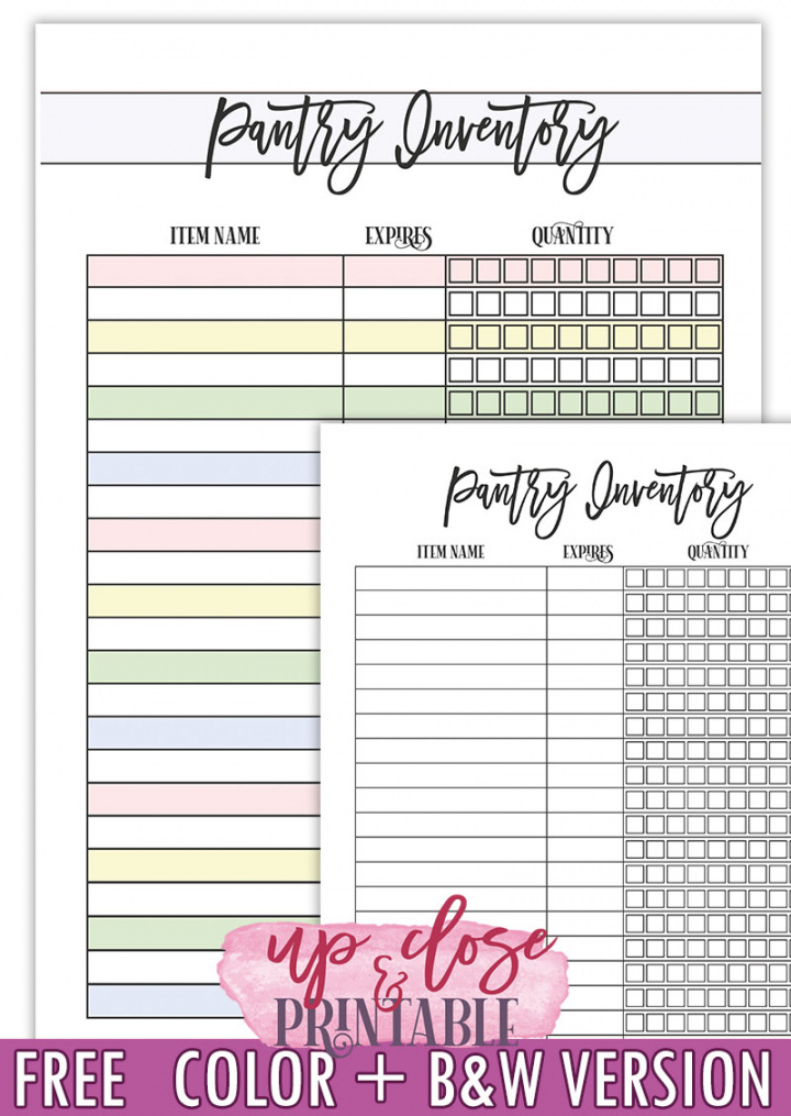 free printable pantry inventory list template  up close &amp;amp; printable meat inventory template doc
