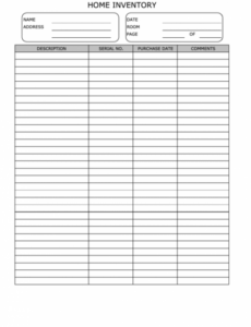 home inventory spreadsheet printable pdf download household inventory template pdf