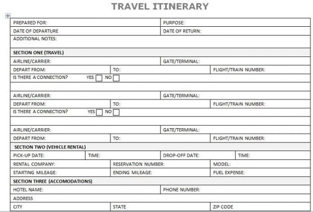 printable 30 itinerary templates travel vacation trip flight  free accommodation itinerary template doc