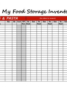 printable food storage recipes and food storage videos your food storage home food inventory template example