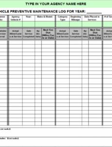 printable maintenance log ms excel archives  templatehub fleet maintenance proposal template example