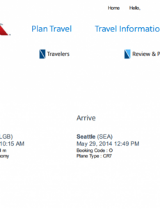 printable march 2014  seat 31b delta flight itinerary template