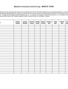 printable medical supply inventory sheet  natural buff dog medical supply inventory template word