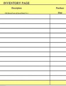 printable simple inventory templates and tool inventory template pdf