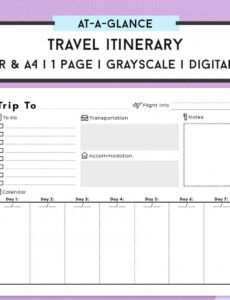 printable vacation itinerary template family travel planner accommodation itinerary template example