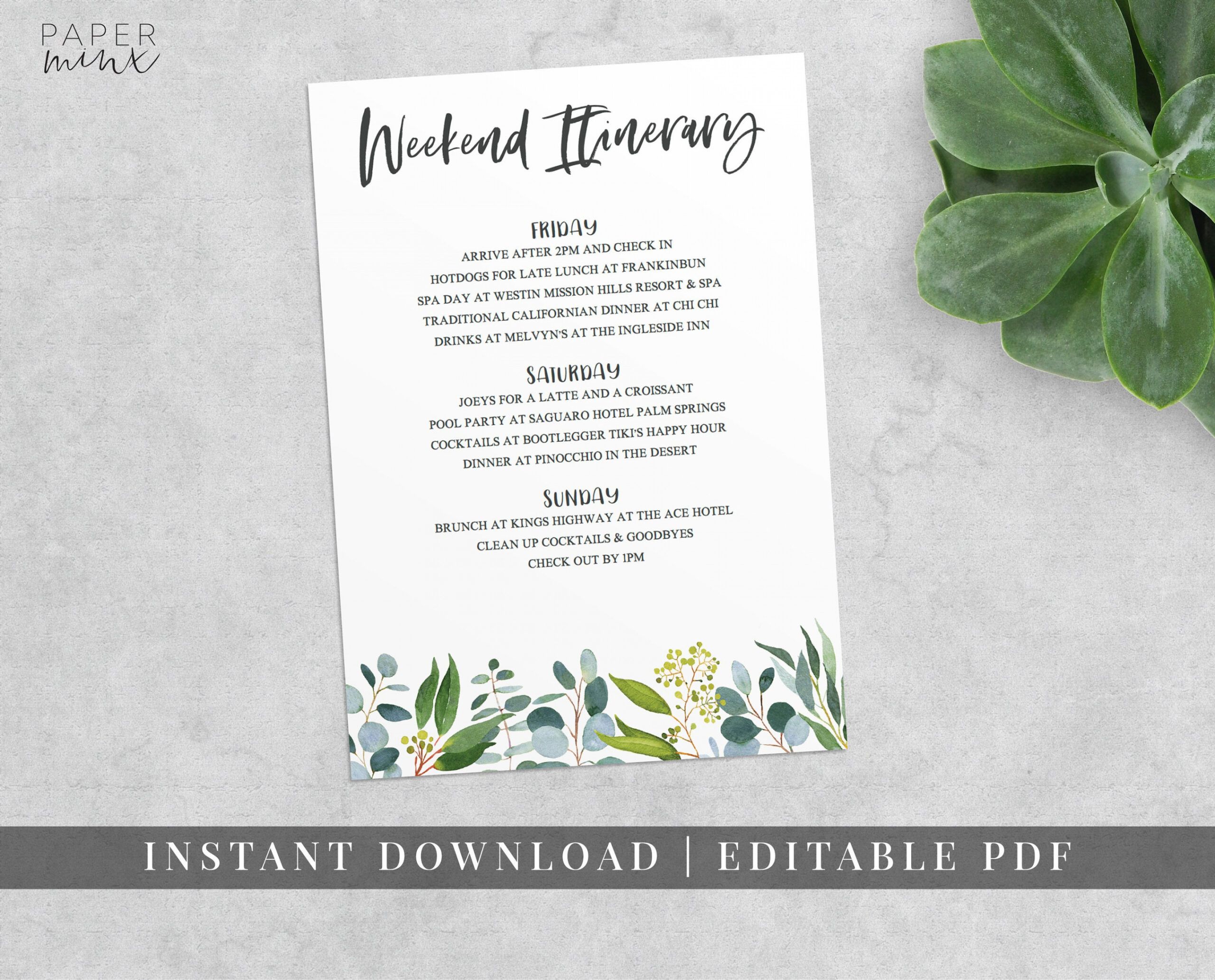 printable weekend itinerary template editable hens weekend hens  etsy etsy itinerary template pdf