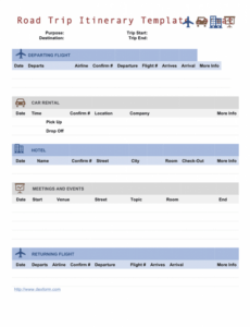 road trip itinerary template form in word and pdf formats excursion itinerary template pdf