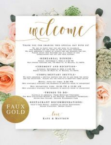 sample gold wedding template wedding itinerary instant download  etsy etsy itinerary template pdf