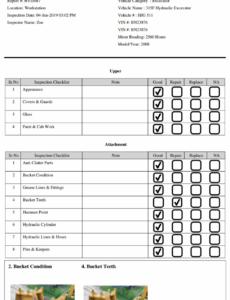 sample inspection app vehicle report  heavy machinery  equipment heavy equipment inventory template pdf