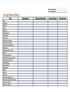 sample inventory sheet template  11 free samples examples format download property inventory template pdf