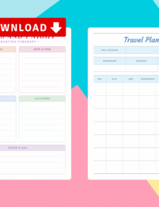 sample travel itinerary templates excursion itinerary template example