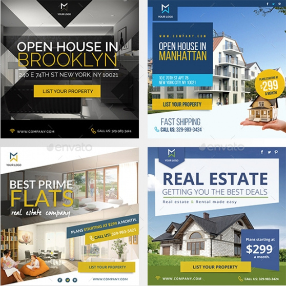 12 real estate banners  free psd ai vector eps format download facebook real estate banner design template word