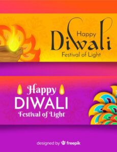 editable flat design diwali web banners template vector  free download flat banner design template word