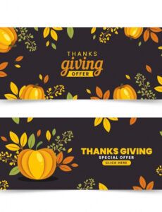 editable free vector  flat design thanksgiving banners template flat banner design template example