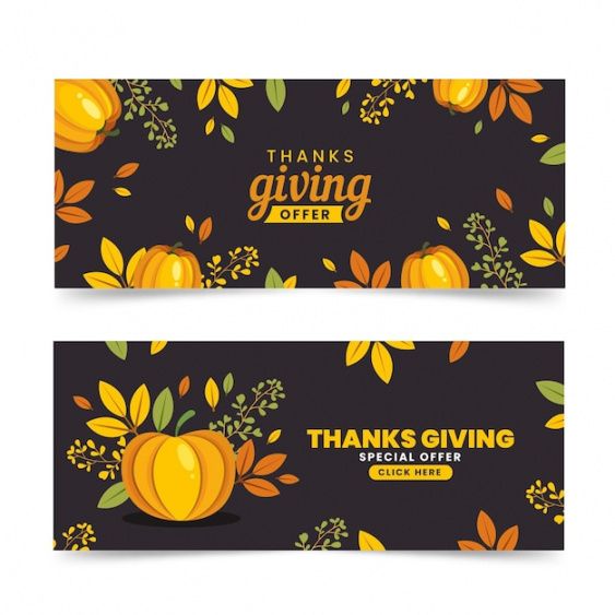 editable free vector  flat design thanksgiving banners template flat banner design template example