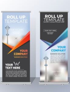 editable vertical roll up banner template design for announce and advertising vertical banner design template doc