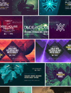 electronic music event facebook post banner templates bundle 3 by sao108 electronic banner design template example