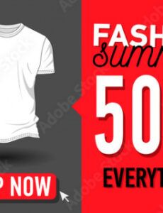 &quot;fashion summer web banner sale banner design template with a white t shirt banner design template word
