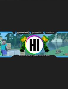 free cool free minecraft youtube banner template  youtube minecraft banner design template word