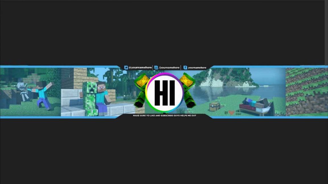 free cool free minecraft youtube banner template  youtube minecraft banner design template word