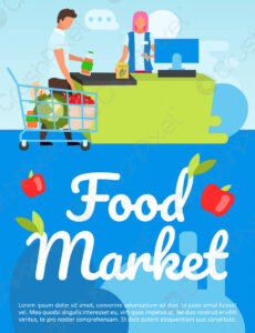 free food market poster vector template grocery store shopping brochure supermarket banner design template pdf