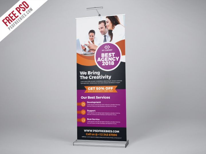 free psd  professional agency roll up banner psd on behance pop up banner design photoshop template