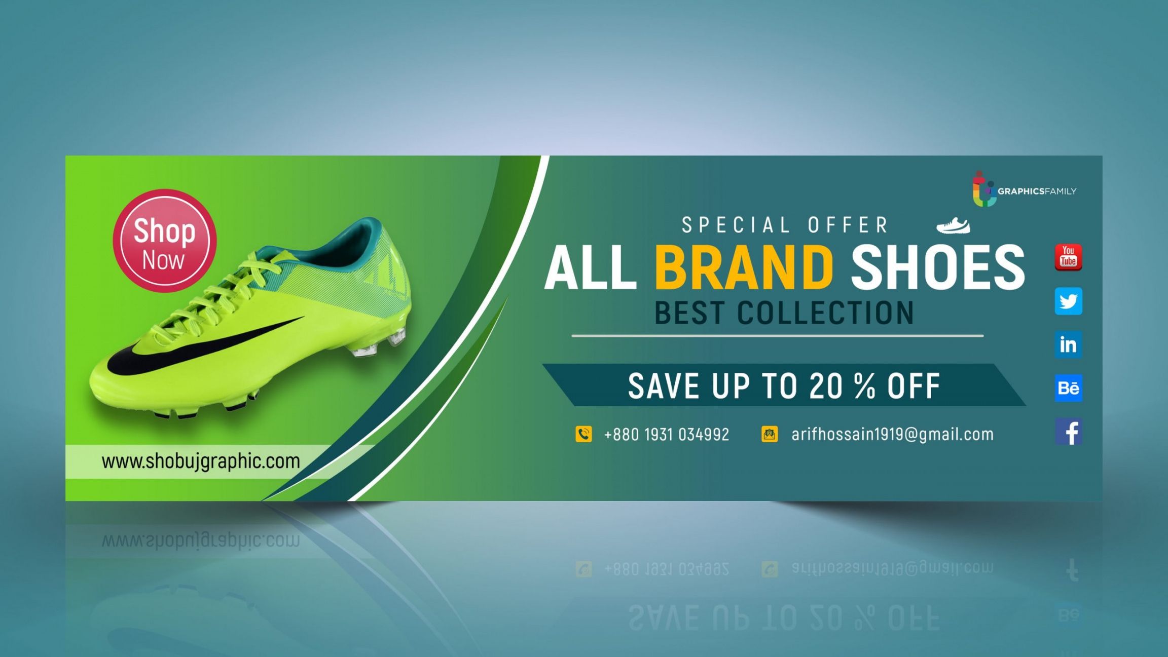 free shoes advertising modern web banner design template free psd website banner design template example