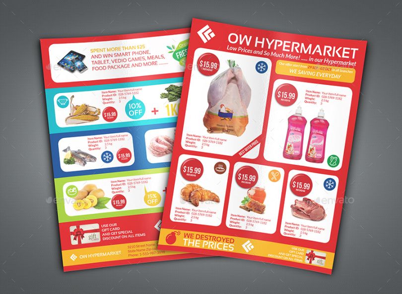 free supermarket flyer template vol2 by owpictures  graphicriver supermarket banner design template