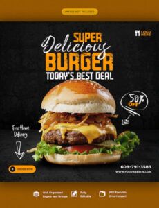 premium psd  delicious burger and food menu social media banner template menu banner design template