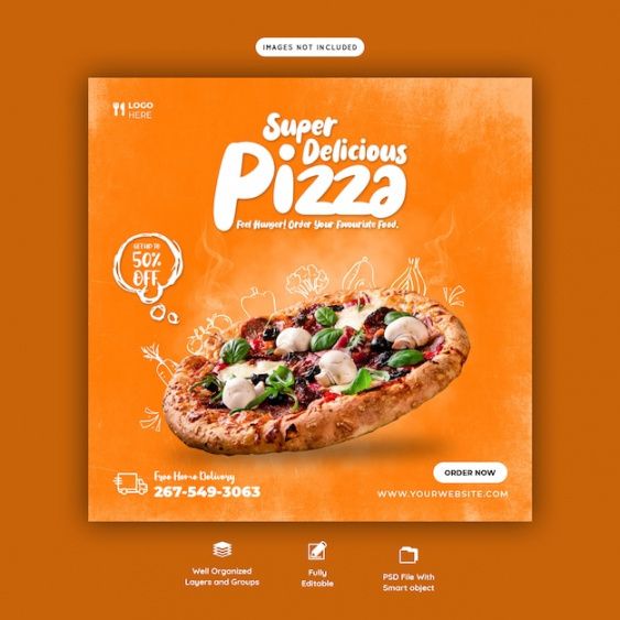 premium psd  food menu and delicious pizza social media banner template menu banner design template