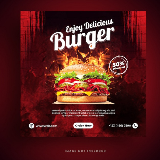 premium psd  food menu and restaurant burger social media banner template menu banner design template pdf