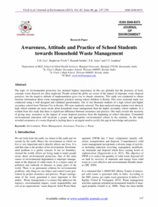 printable pdf awareness attitude and practice of school students towards waste removal proposal template doc