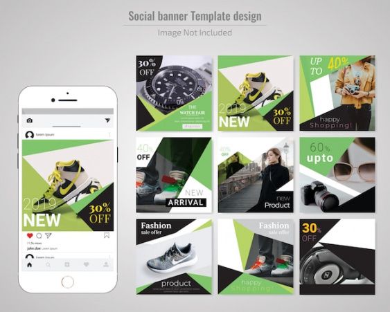 product sale social media banner post template  premium vector product sale banner design template word