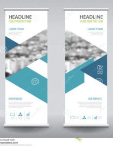 roll up business brochure flyer banner design vertical throughout retractable banner design template pdf