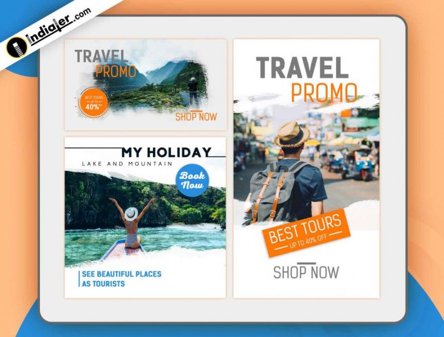 sample 3 travel agency social media ads banner design psd template free  indiater advertising banner design template word