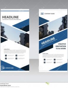 sample blue black business roll up banner flat design template abstract flat banner design template doc