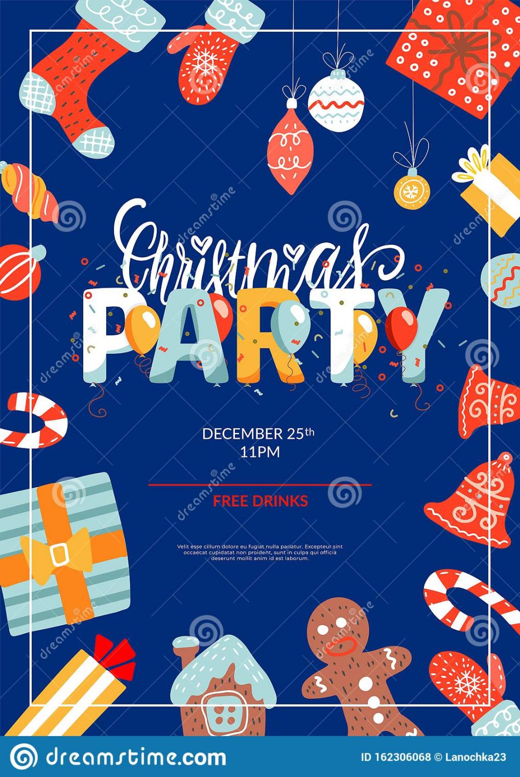 sample merry christmas party layout a4 poster or flyer template christmas bell design birthday banner template doc