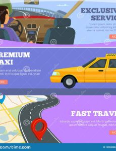 sample taxi service banners yellow service cars driver in premium automobile road banner design template