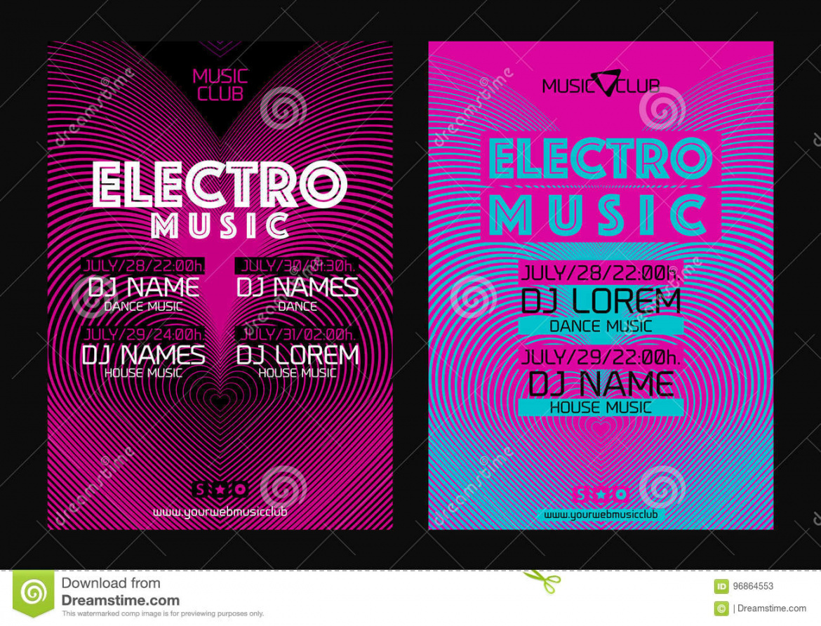 sample template for poster design or electronic music banners stock vector electronic banner design template pdf