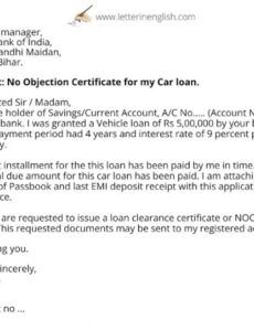editable loan closure letter format sample  application for noc from bank under new management letter template example