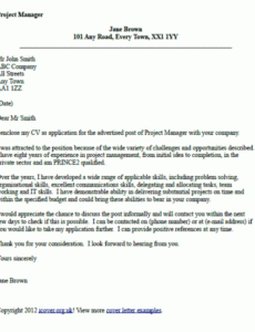 editable project manager cover letter example  icoveruk under new management letter template doc