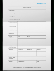 free get perfect projects with this free project charter template tracktime24 charter project management template word