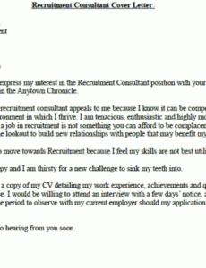 free recruitment consultant cover letter example  lettercv under new management letter template excel
