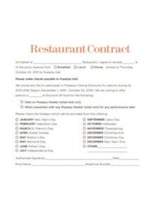 printable 13 restaurant contract templates in google docs  word  pages  pdf restaurant management agreement template word