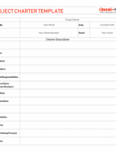 project charter template  project management  small business guide charter project management template excel