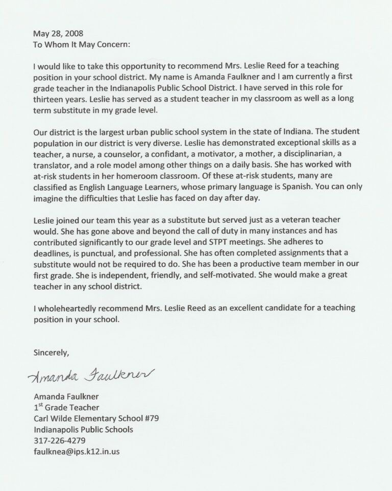 Recommendation Letter For 1St Grade Student • Invitation Template Ideas ...