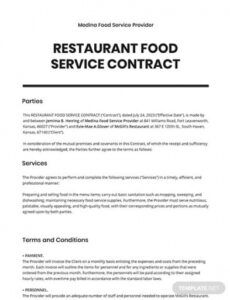 sample free service contract templates  pdf  word doc  google docs restaurant management agreement template doc