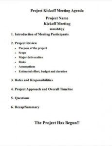 free 41 meeting agenda format  free &amp;amp; premium templates project management kick off meeting template pdf