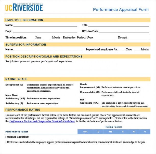 printable 18 free sample hr appraisal forms  pdf doc  free &amp; premium templates performance appraisal template for senior management example