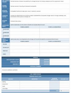 printable change impact assessment template excel  erp project 101 change log template project management excel
